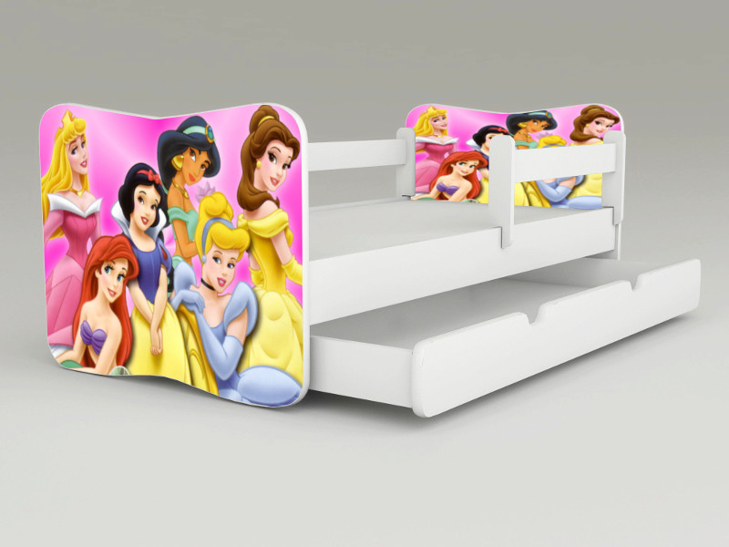 Detská posteľ s odnímateľnými bočnicami + šuflík Princess DP2